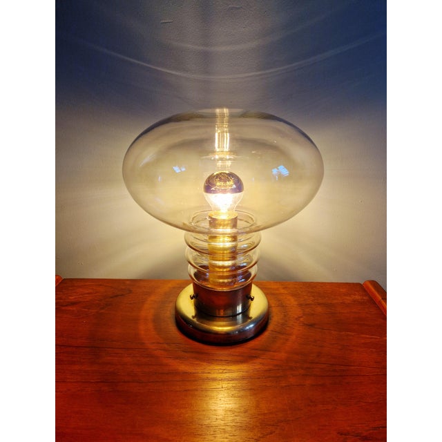 Space Age Table Lamp in Brass and Clear Glass, 1960s-1970s For Sale - Image 6 of 13