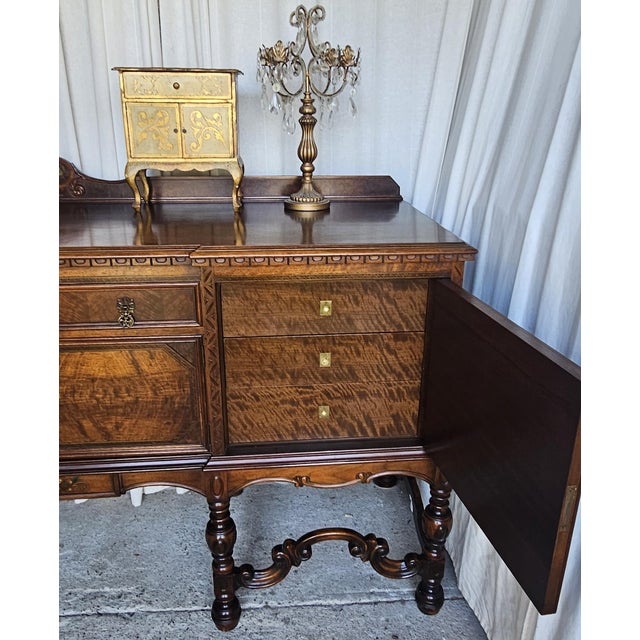 1920s Large and Impressive Sideboard /Buffet, Jacobean / Spanish Revival Style Buffet by Royal Furniture Company Circa 1920. For Sale - Image 5 of 17