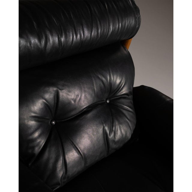 Black Leather Amiral Chair by Eric Merthen, Sweden, 1960 For Sale - Image 13 of 14