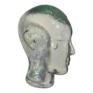 Vintage Glass Head/ Bust Statue For Sale