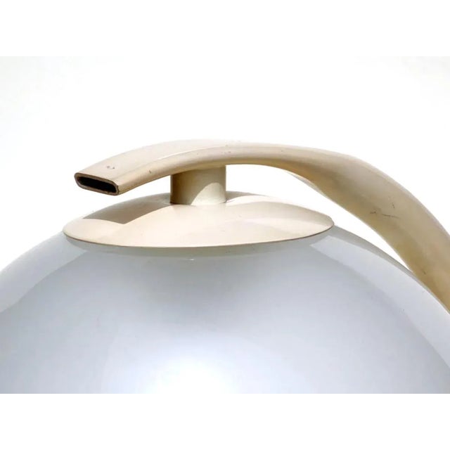 Italian Metal & Frosted Glass Table Lamp, 1960s For Sale - Image 4 of 10