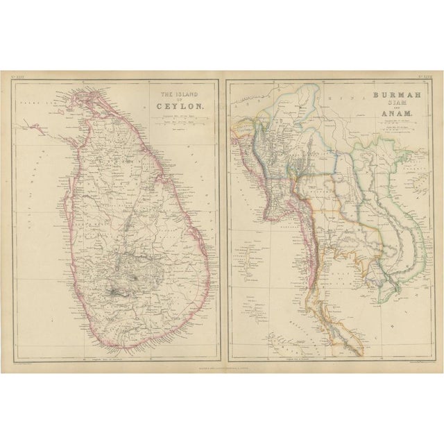 Antique Map of South and Southeast Asia, 1860 For Sale - Image 10 of 10