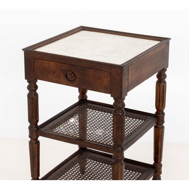 19th Century Louis Philippe Cane-Paneled Oak Etagere, 19th Century For Sale - Image 5 of 9