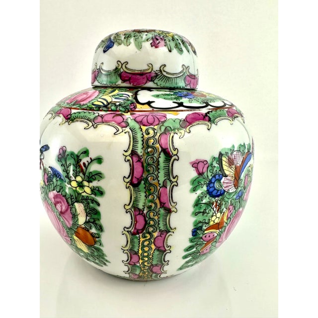 Pink Vintage Hand Painted Ginger Jar For Sale - Image 8 of 12