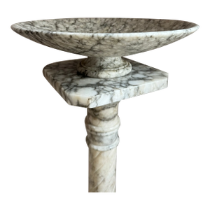 Vintage Alabaster Marble Compote Pedestal Bowl