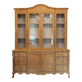 French Provincial Cabinet in Yellow For Sale