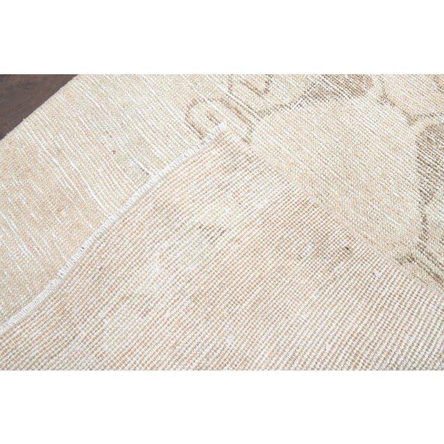 1970s 1970s Vintage Turkish Handmade Wool Cotton Beige Runner Rug For Sale - Image 5 of 11