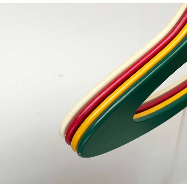 Mid-Century Modern German Space Age Green, Red, Yellow, White Coat Hangers by Jürgen Lange for Schönbuch, 1960s, Set of 4 For Sale - Image 16 of 18