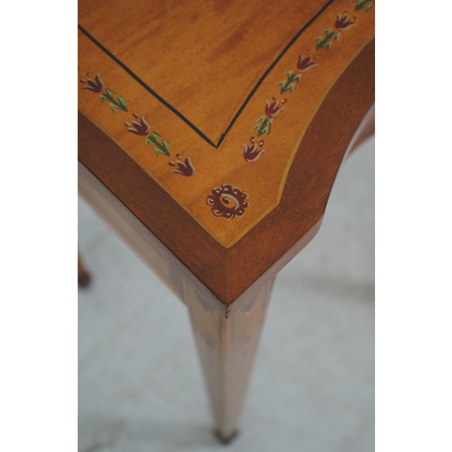 1990s Wellington Hall Adams Paint Decorated Satinwood Sideboard For Sale - Image 5 of 12