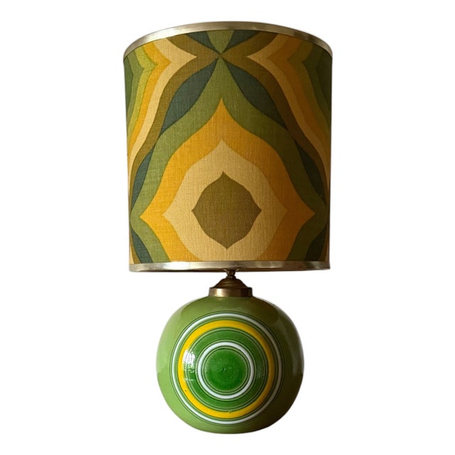 Space Age Green Ceramic Table Lamp, Italy, 1960s For Sale