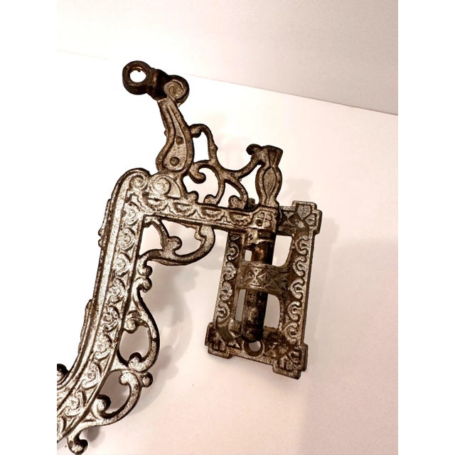 Early 20th Century Antique Cast Iron Wall Candle Sconce With Bracket For Sale - Image 5 of 6