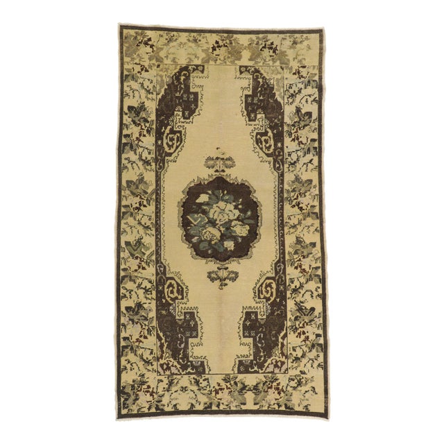 Vintage Turkish Oushak Rug - 04'06 X 08'00 For Sale