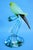 20th Century Sculpture of Parrot on Branch in Opaline Murano Glass attributed to Seguso Glassworks, Set of 2 For Sale - Image 4 of 18