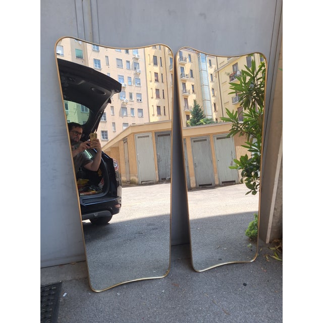 Wall Mirror with Brass Frame in the style of Gio Ponti for Fountain Art Park of the Princes Naples, 1990s For Sale - Image 16 of 16