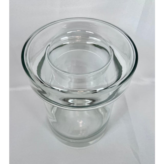 Vintage Blown Clear Glass 2 Pce. Champagne/Wine Cooler With Removable Collar For Sale - Image 11 of 11
