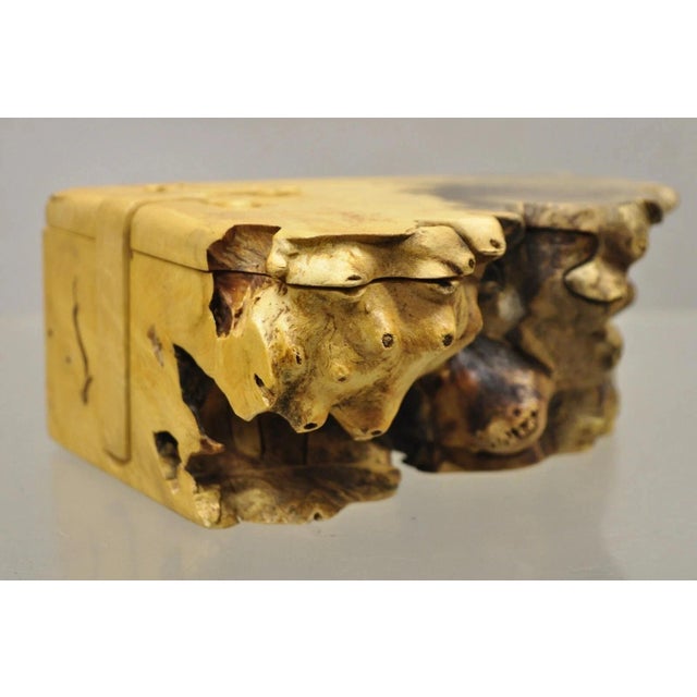 Late 20th Century Late 20th Century Richard Rothbard Mid Century Modern Burl Wood Live Edge Puzzle Jewelry Box For Sale - Image 5 of 10