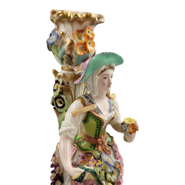 Minton Porcelain Figural Candlesticks, 1835, Set of 2 For Sale - Image 12 of 15