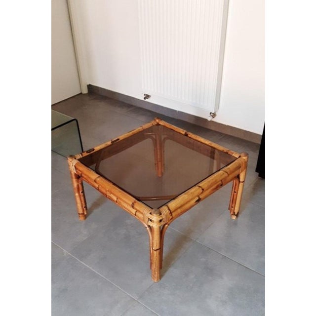Vintage Rattan and Bamboo Coffee Table, 1960s-1970s For Sale - Image 11 of 13