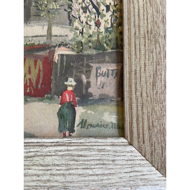 Vintage Paris Street Scene Textured Print of Moulin De La Galette After Maurice Utrillo, Framed For Sale - Image 4 of 9