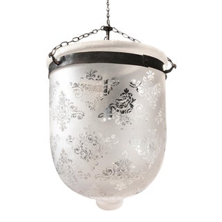 Frosted Etched Hundi Lantern Large For Sale