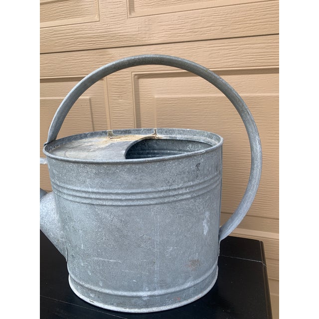 1940s Vintage Galvanized Steel and Copper Garden Watering Can, Circa 1940s For Sale - Image 5 of 9