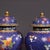 Pair of Vintage Chinese Blue Cloisonné "Dragon & Phoenix" Covered Jars For Sale - Image 4 of 10