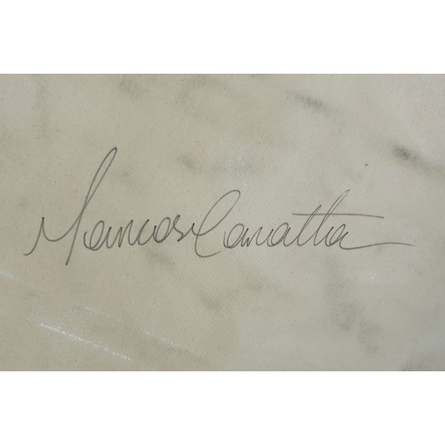 Textile Monumental Graphic Abstract Painting on Canvas, Signed For Sale - Image 7 of 7