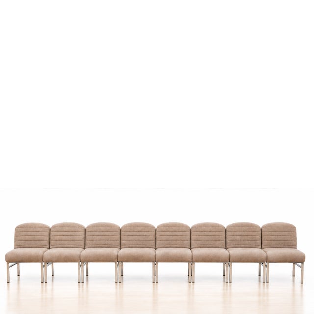 Set of Eight British Mid-Century Modern Chrome-Framed Modular Lounge Chairs For Sale - Image 13 of 16