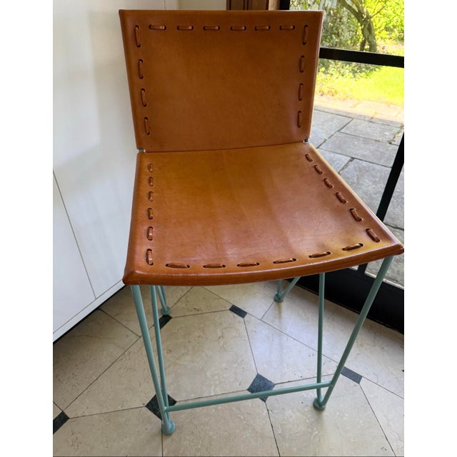 Garza Marfa Saddle Leather Stools For Sale In San Francisco - Image 6 of 7