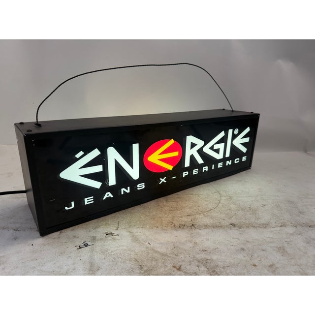 1980s Energie Jeans X-Perience Illuminated Sign, 1980s For Sale - Image 5 of 7