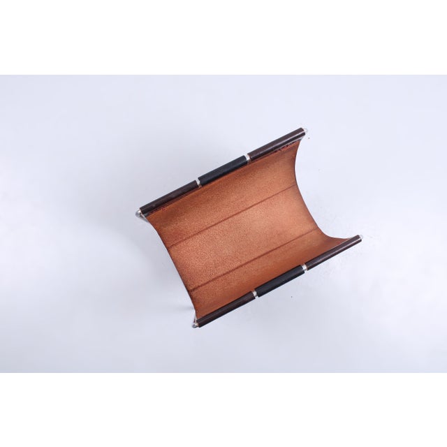 Metal Dadime Leather Magazine Holder by Brabantia, 1970s For Sale - Image 7 of 14