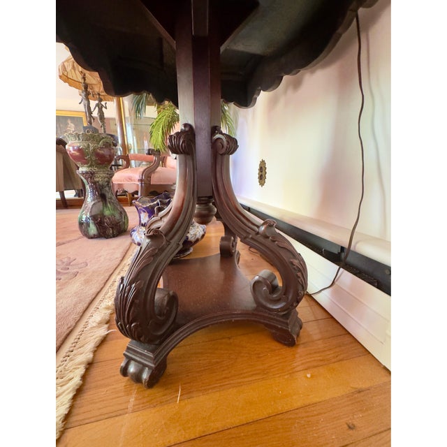Victorian Antique Victorian Rococco Revival Parlor Table For Sale - Image 3 of 10