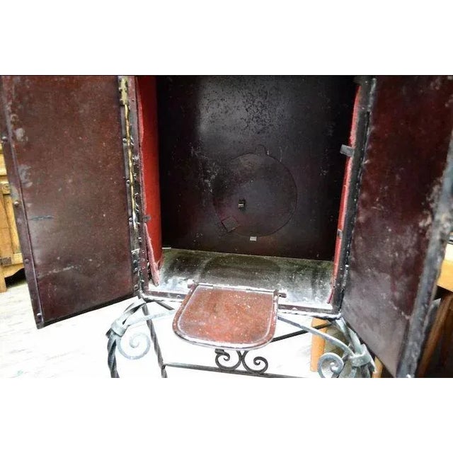 Metal Iron Telephone Stand & Chair After Oscar Bach For Sale - Image 7 of 11