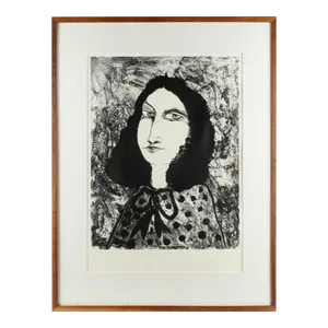 Mid 20th Century Large Surrealist Portrait of a Lady, Signed, Numbered and Titled, Artist Peter Paone