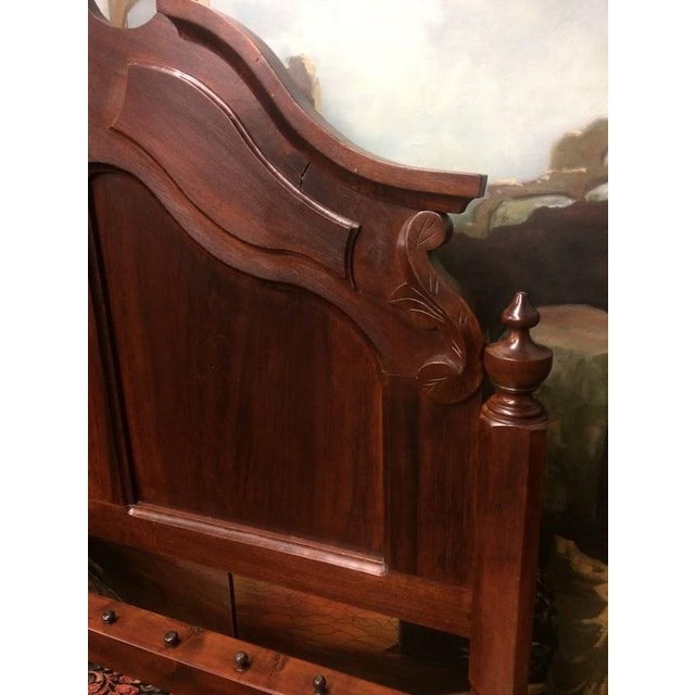 Item: Antique Walnut Bed (three-quarter’s size). Age & Condition: Circa 1880. Good, refinished condition. Dimensions: 54″...