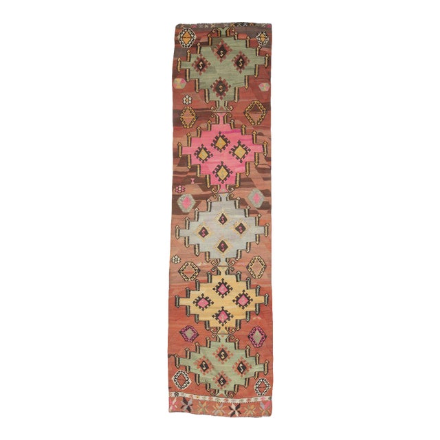 Vintage Turkish Kilim Runner Rug For Sale
