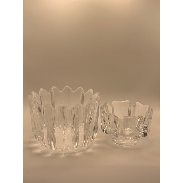 Orrefors Jan Johansson “Fleur” Crystal Bowls – Set of 2 For Sale In Chicago - Image 6 of 6