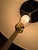 Brass Vintage Stiffel Brass Floor Lamp With Integrated Glass Drink Table Original Shade For Sale - Image 8 of 12