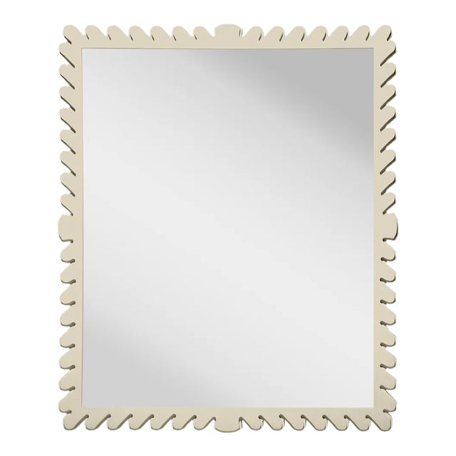 Fleur Home Garden District Coquette Rectangle Mirror in Delaware Putty, 36x48 For Sale