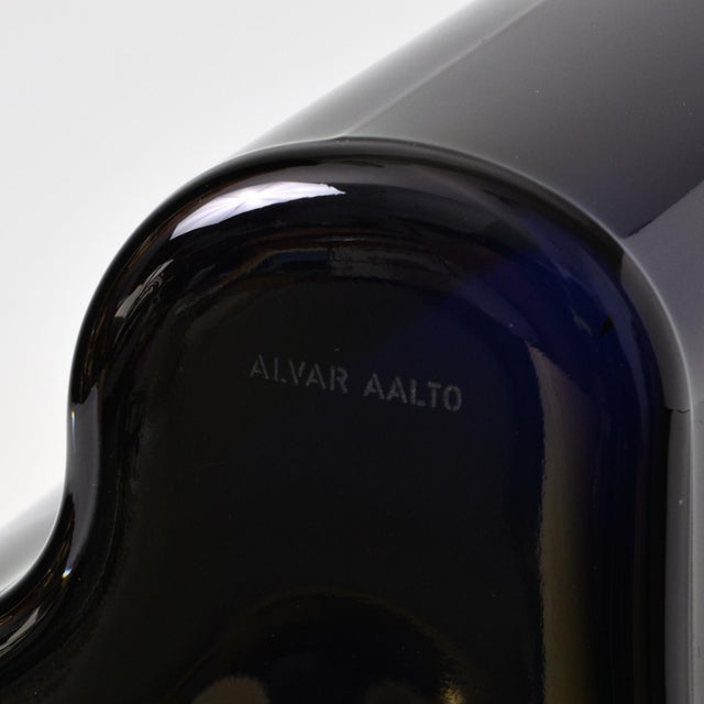 Dark Blue Savoy Vase in Glass by Alvar Aalto for Iittala, 1980s For Sale - Image 11 of 13