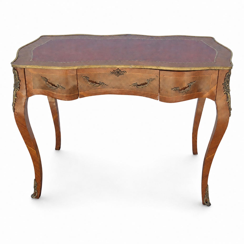 Vintage French Louis XV–Style Leather-Top Ladies’ Writing Desk — view 2