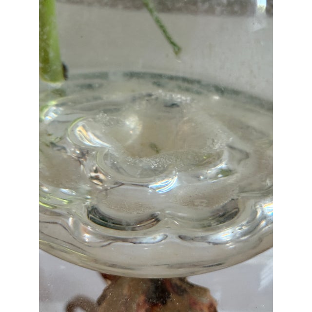 1970s Scandinavian Art Glass Flower Frog Vase Attributed to Orrefors Sweden For Sale - Image 10 of 12