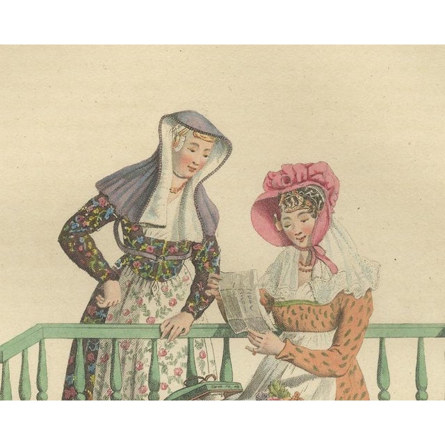 Maaskamp, A Letter, Sweets and a Posy, Dutch Costume, 1811, Engraving For Sale - Image 4 of 9