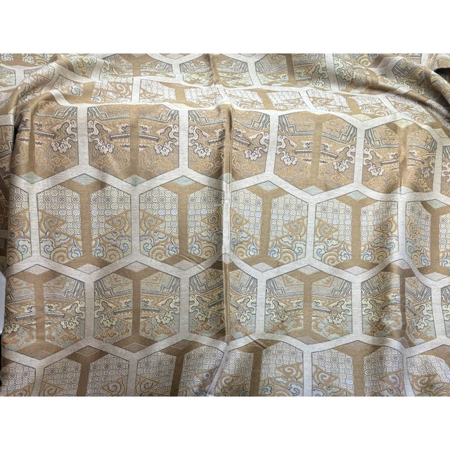 Clarence House Clarence House Gold Viscose & Cotton Brocade- Two 1/2 Panels Sewn Together For Sale - Image 4 of 9