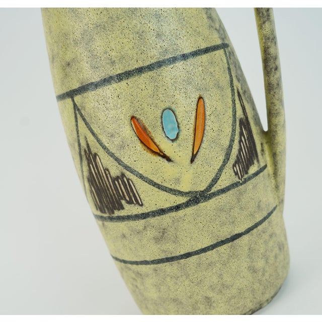 Mid-Century Rough Glazed Model 273-38 Vase with Abstract Decor from Scheurich Keramik, 1950s For Sale - Image 6 of 11