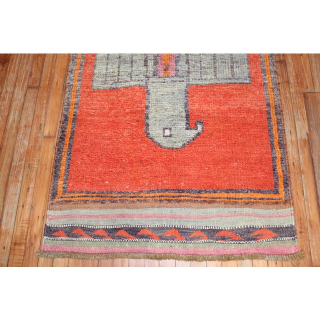 Vintage Pigeon Turkish Kurd Runner - 3'3" x 11' For Sale - Image 9 of 9