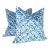 !24" X 24" Pair of Designer Pillows in Blue Velvet With Snakeskin Animal Print Pattern For Sale