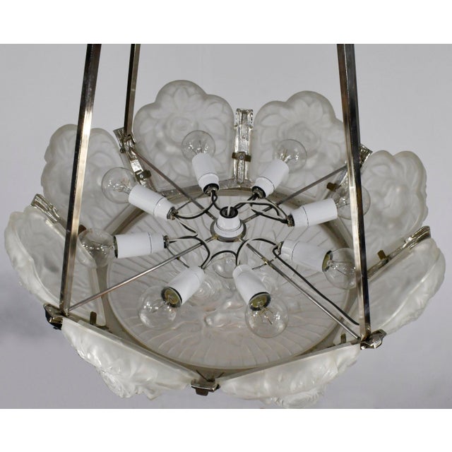 Cristalleries De Verdun Maurice Model French Art Deco Chandelier 1930s For Sale - Image 9 of 10