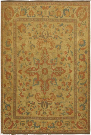 1980s 1980s Semi-Vintage Soumakh Tan Wool Rug - 7′7″ × 9′10″