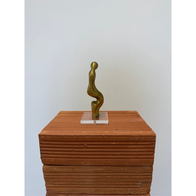 Brazilian Modernist Figurative Sculpture on Lucite Base, 1980s For Sale - Image 6 of 11